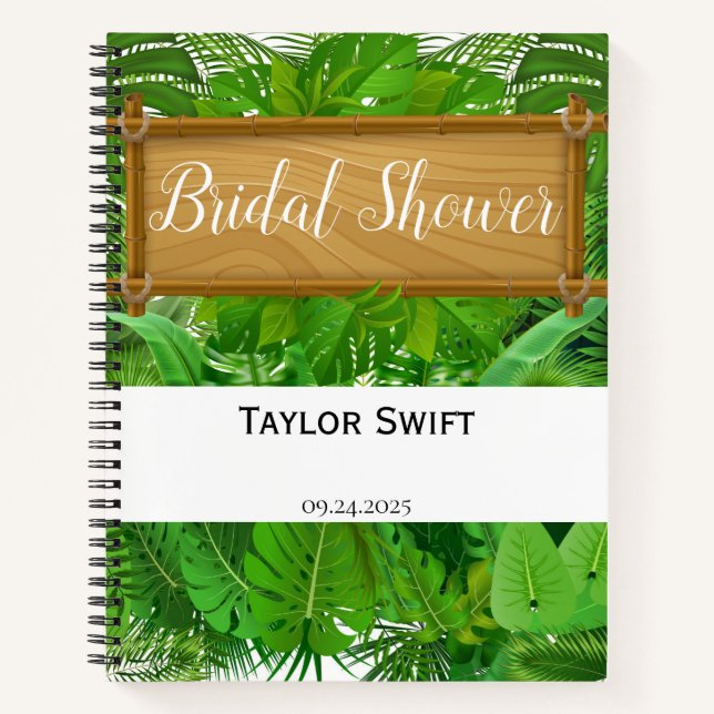 Carnet Suivi de Cadeaux de Mariage Tropical Palm (Devant)
