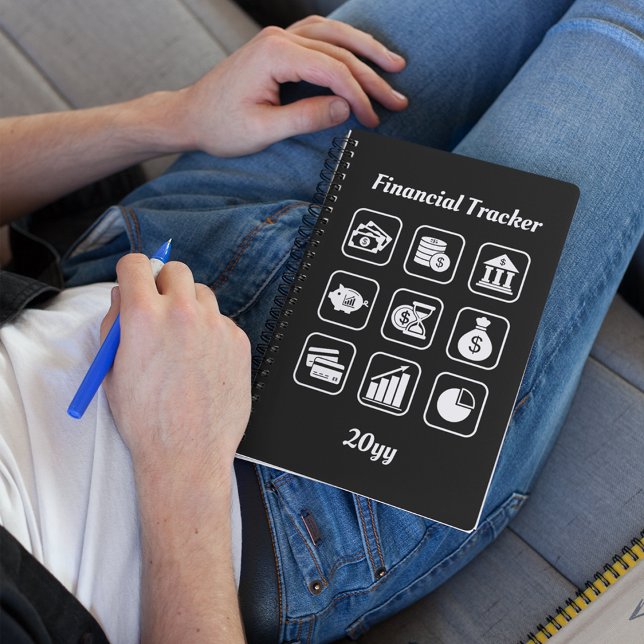 Carnet Suivi financier blanc et noir (Créateur téléchargé)