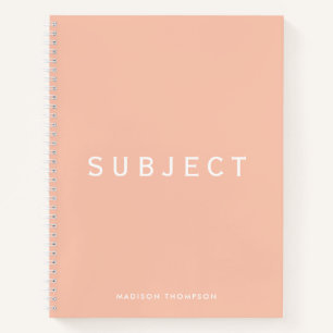 Carnet Sujet scolaire personnalisé Boho Blush Pink