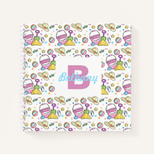 Carnet Summer Beach Doodles vacances Fêtes Personnalisées