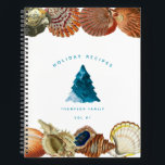 Carnet Summer Christmas Beach Seashell Recettes de vacanc<br><div class="desc">Un design de Noël d'été unique en utilisant des vagues de plage pour remplir le sapin de Noël et les coquillages comme frontière. Idéal pour les cadeaux de Noël et la décoration. Customisez le livre de recettes de Noël avec votre texte et faites-le vous-même.</div>