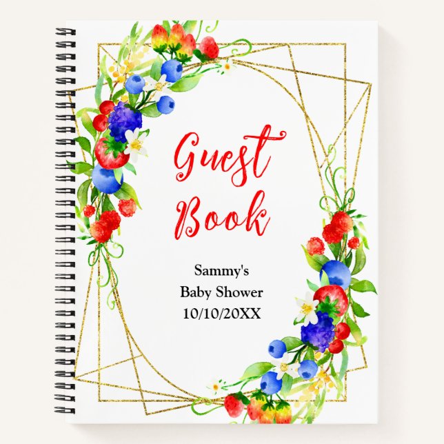 Carnet Summer Mixed Berries Baby Shower Guest Book (Devant)