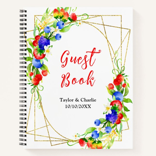 Carnet Summer Mixed Berries Wedding Guest Book (Devant)