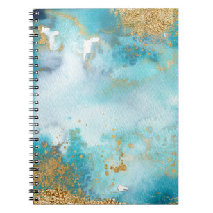 Carnet Sunbaked Mint And Gold Abstract Watercolor Art