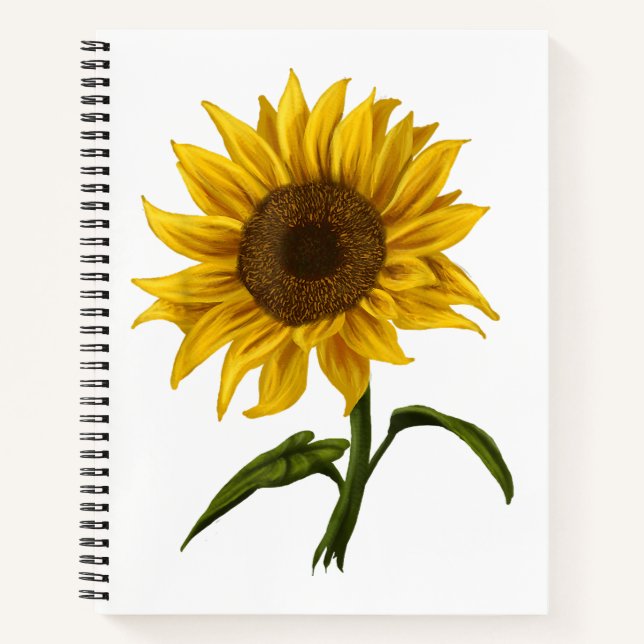 Carnet Sunflower Sunshine Floral Aquarelle Fleur (Devant)