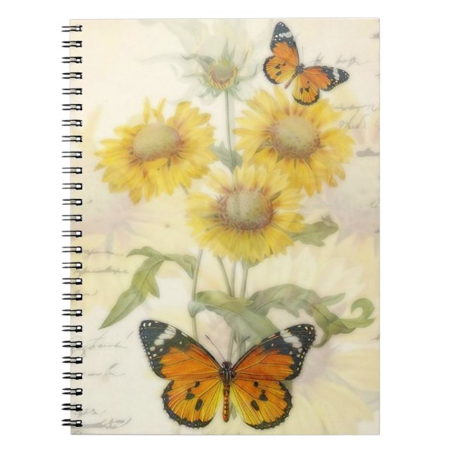 Carnet Sunflowers and butterfly (Devant)