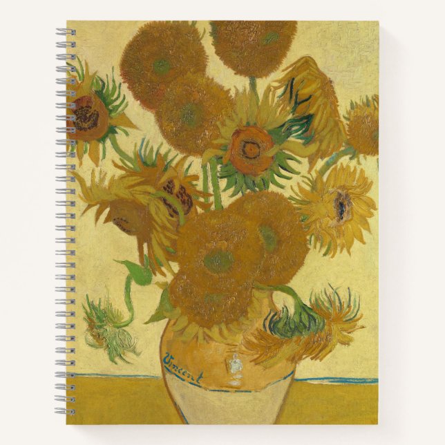 Carnet Sunflowers, Still Life Oil Painting, Van Gogh (Devant)