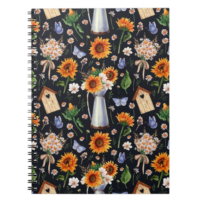 Carnet Sunny Rustic Watercolor Motif (Devant)