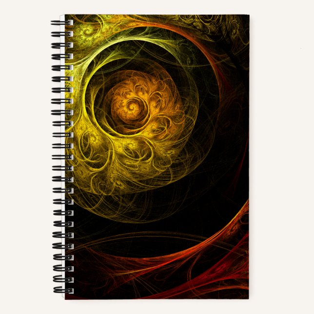 Carnet Sunrise Floral Red Abstrait Art (Recto)
