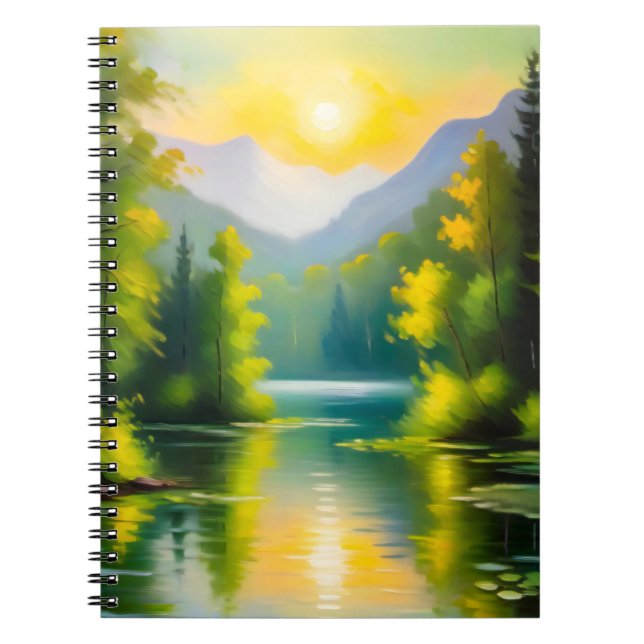 Carnet Sunrise over snow covered mountains and lake (Devant)