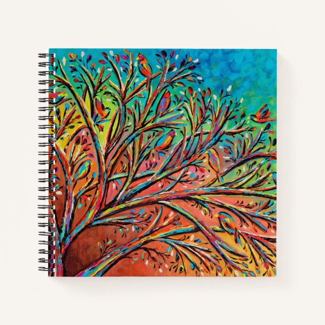 Carnet Sunrise Treetop Birds II (Devant)
