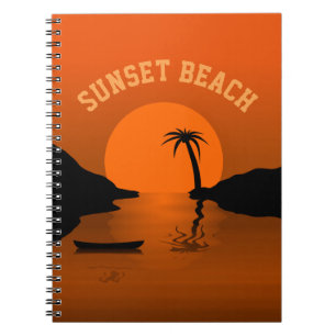Carnet Sunset Beach Tropical Orange Sunset