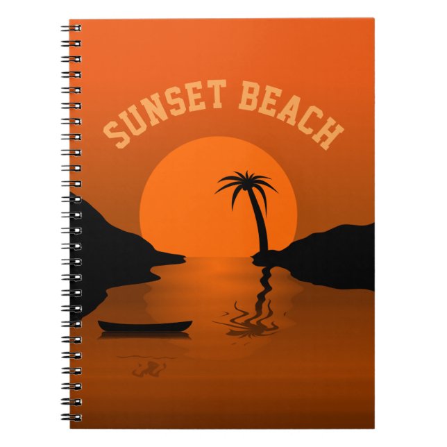 Carnet Sunset Beach Tropical Orange Sunset (Devant)