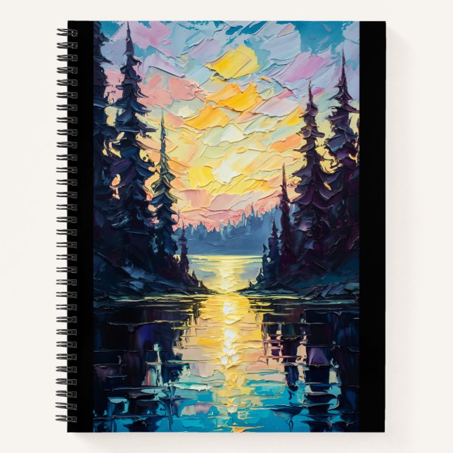 Carnet Sunset Lake Painting (Devant)