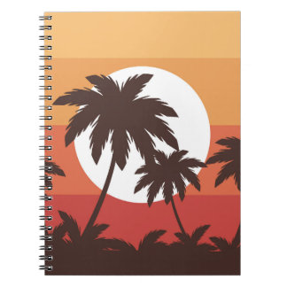 Carnet Sunset Tropical Palm Beach Vintage
