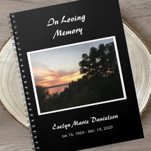 Carnet Sunset With Tree Memorial ou Funeral Gubook