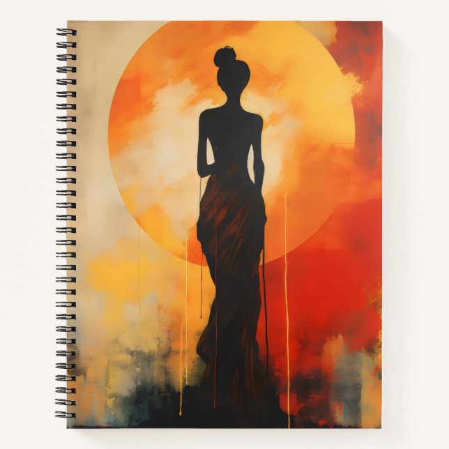 Carnet Sunset Woman Art Abstrait (Devant)
