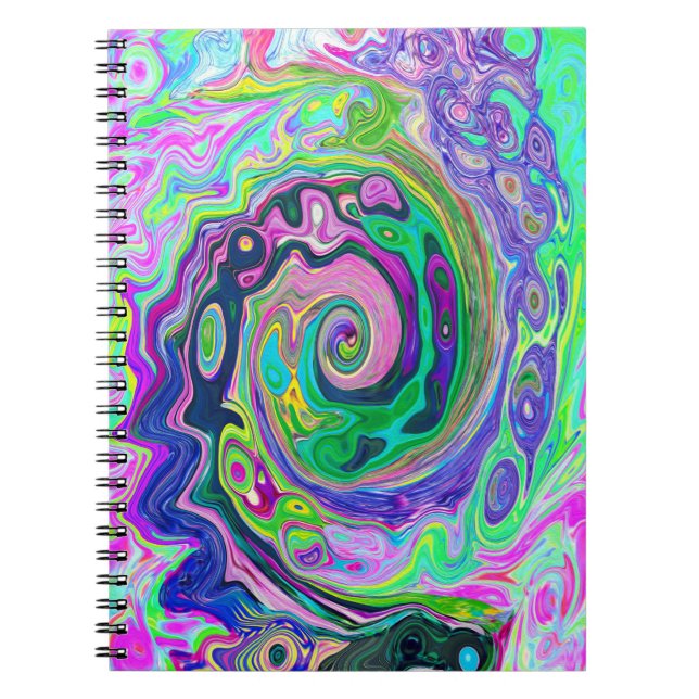 Carnet Super Abstrait Aqua et Navy Lava Swirl (Devant)