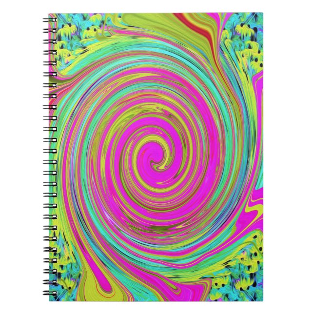 Carnet Super Abstrait rose et turquoise (Devant)