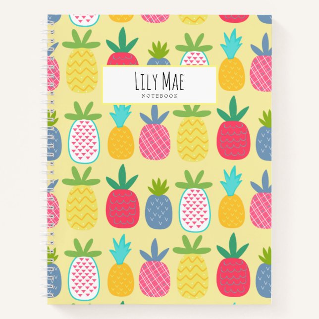 Carnet Super Cute Lemon Pineapple à motif personnalisé (Devant)