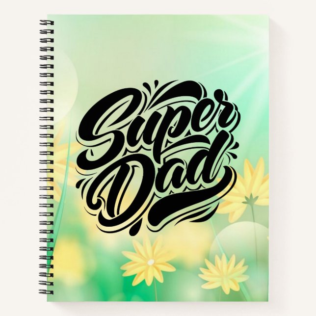 Carnet Super Dad Hero Typography Design-67888 (Devant)