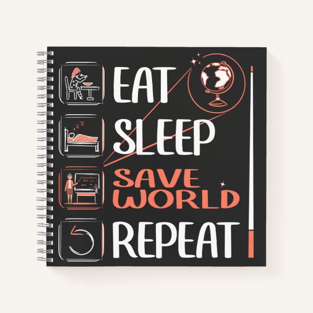 Carnet Super Géographie Enseignant économise un cadeau de (Devant)