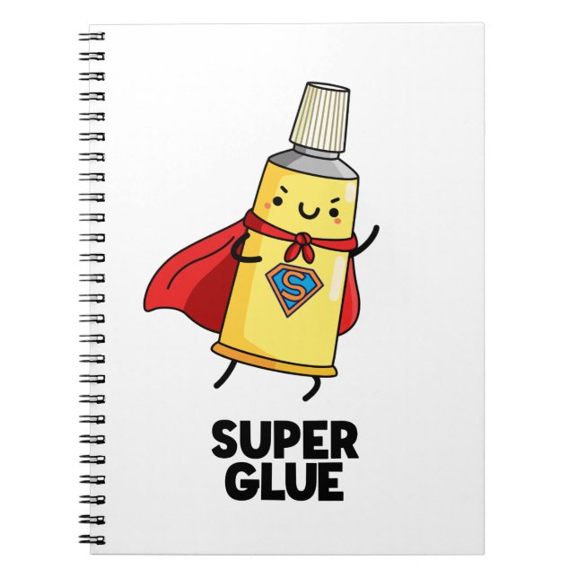 Carnet Super Glue Funny Super Hero Pun (Devant)