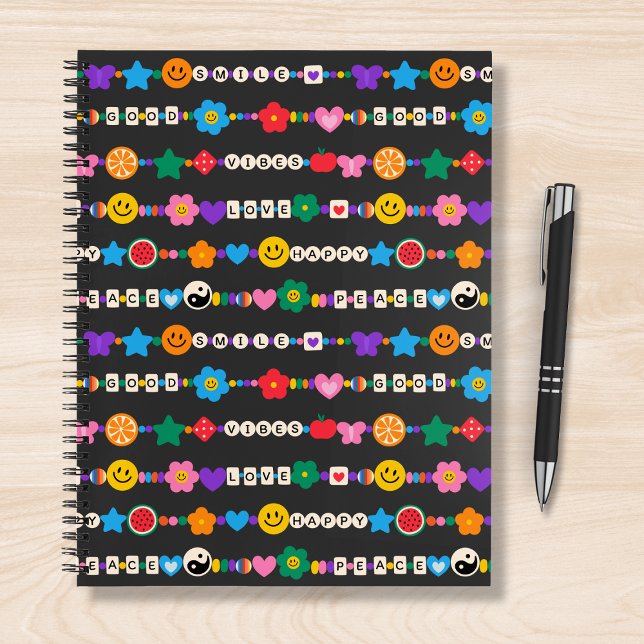 Carnet Super Good Vibes Love Smile Perles rétro (Créateur téléchargé)