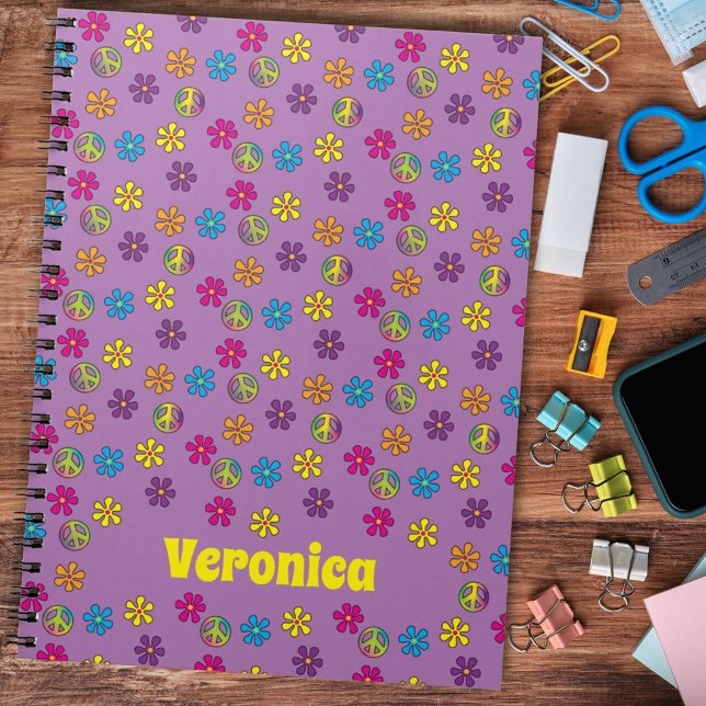 Carnet Super Hippie Paix et douche à fleurs (Créateur téléchargé)