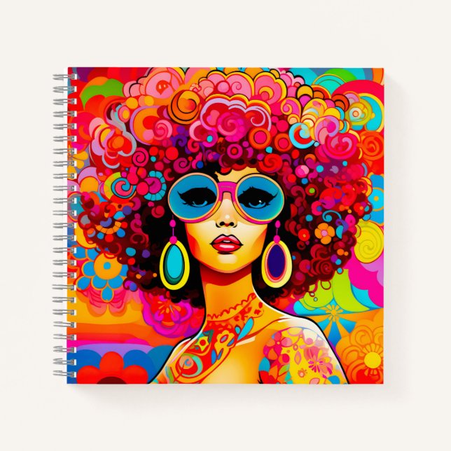 Carnet Super Retro Afro Chic Pop Art (Devant)