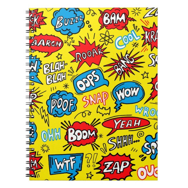 Carnet Superhero Saga : Motifs comiques mignons (Devant)