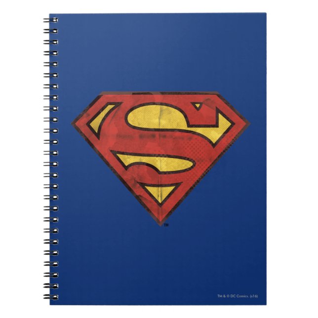 Carnet Superman S-Shield | Logo Grunge Black Outline (Devant)
