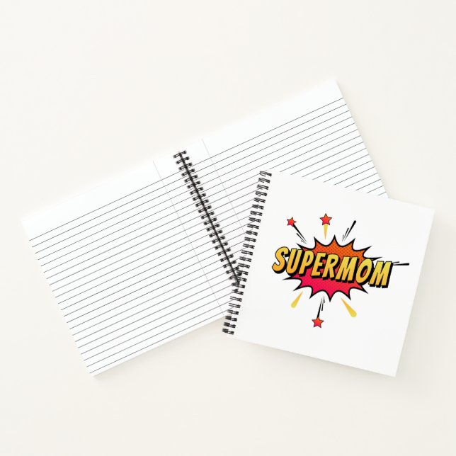 Carnet Supermom Retro Comic Pop Art | Ordinateur portable (Intérieur)