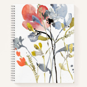 Carnet Superposition de fleurs - Aquarelle Fleurs pastel