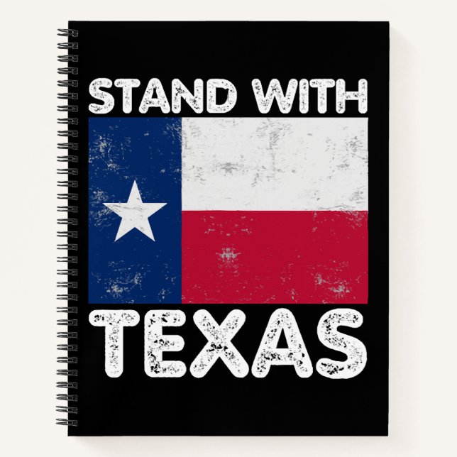 Carnet Support Texas I Stand With Texas Texan Flag (Devant)