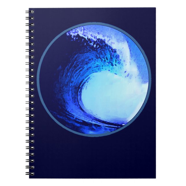 Carnet surf cool bleu vague (Devant)