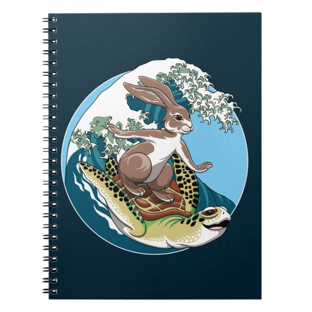 Carnet Surf d'été - Illustration de tortue et lapin (Devant)