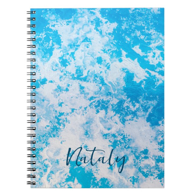 Carnet Surface de glace bleue et blanche personnalisée (Devant)