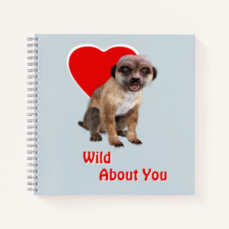 Carnet Suricate Mignon Fou de Toi Rouge Cœur Amour