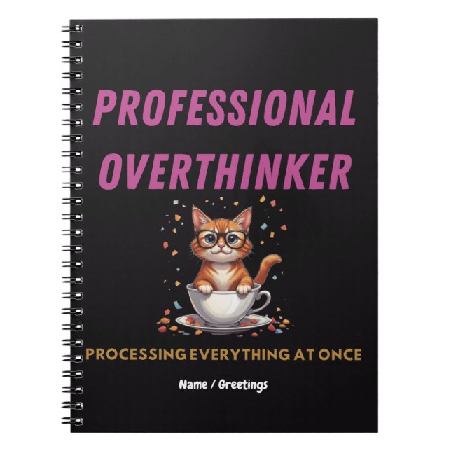 Carnet Surpenseur Professionnel Humour de Chat Relatable  (Devant)