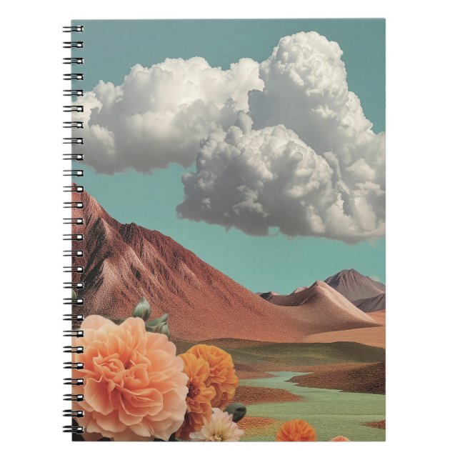 Carnet Surreal Floral Mountainscape With Dramatic Clouds (Devant)
