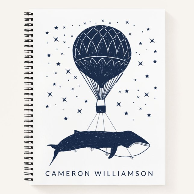Carnet Surreal Imaginaire Art Flying Whale Hot Air Balloo (Devant)