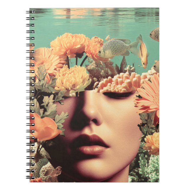 Carnet Surreal Underwater Portrait With Coral Flowers (Devant)