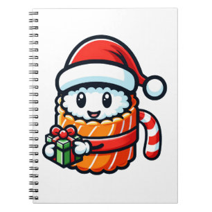 Carnet Sushi de Noël - Mignonne Conception de caricature 