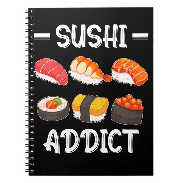 Carnet Sushi Lover Japonais Nourriture Sushi addict (Devant)
