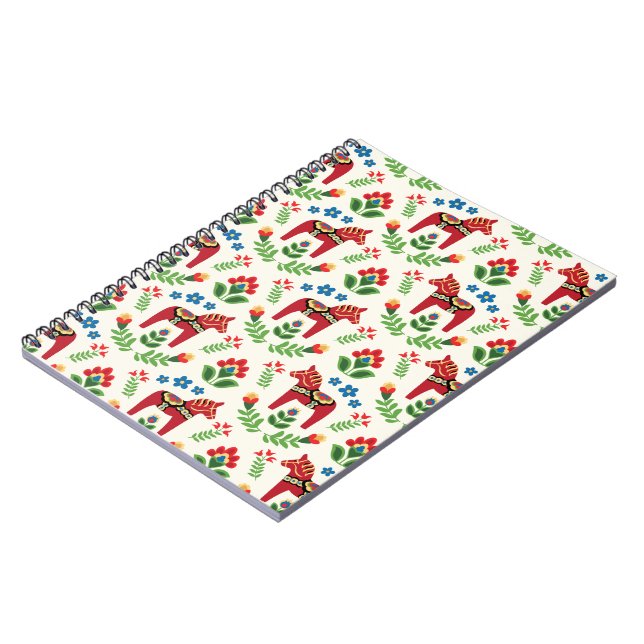 Carnet Swedish Red Dala Horses notebook (Côté gauche)