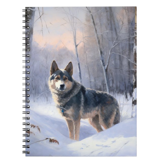 Carnet Swedish Vallhund Qu'il neige Noël  (Devant)