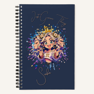 Carnet Sweet 16 Gemini Custom Name Notebook