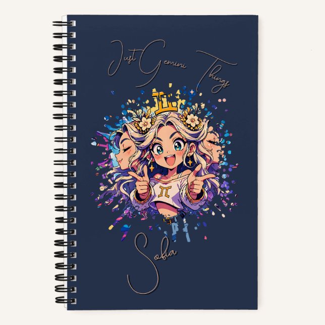 Carnet Sweet 16 Gemini Custom Name Notebook (Recto)