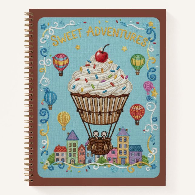Carnet Sweet Adventures Embroidered Cupcake Air Ballon (Devant)